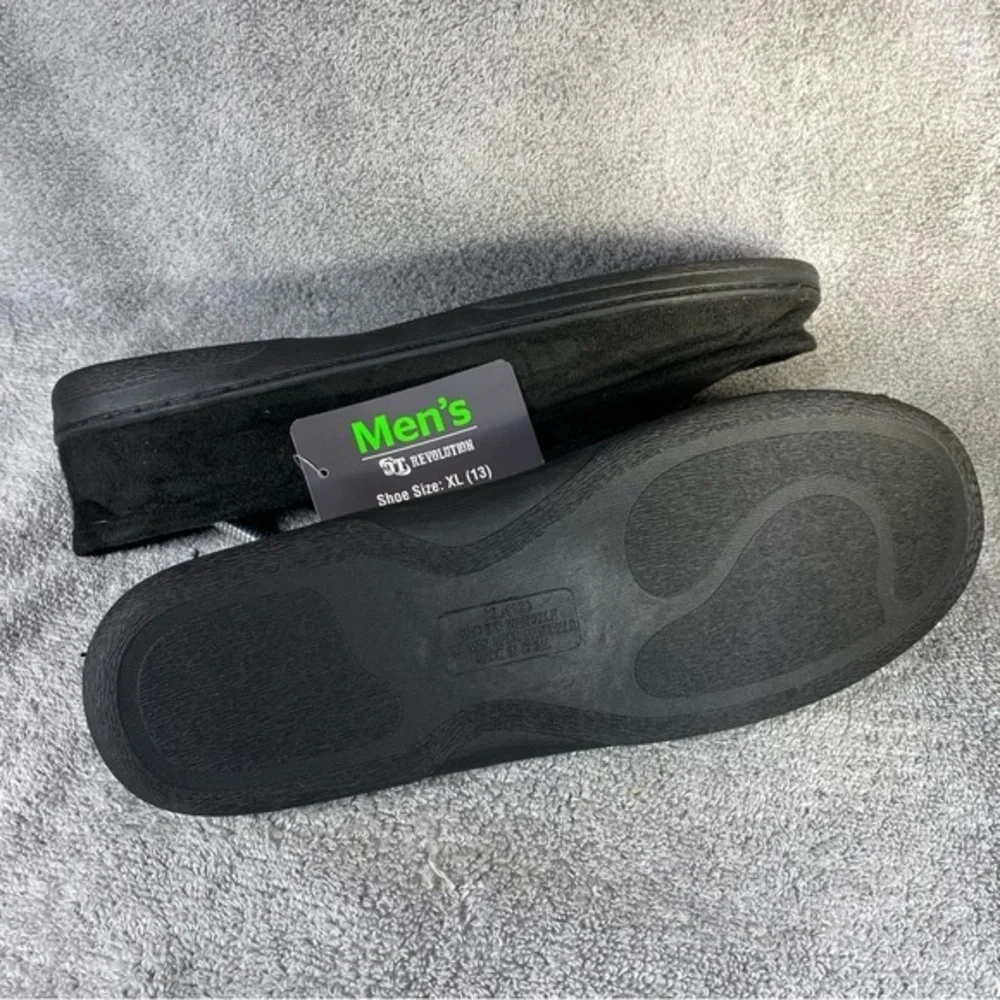 New Revolution Mens Light Weight Slippers Size 13 Black‎